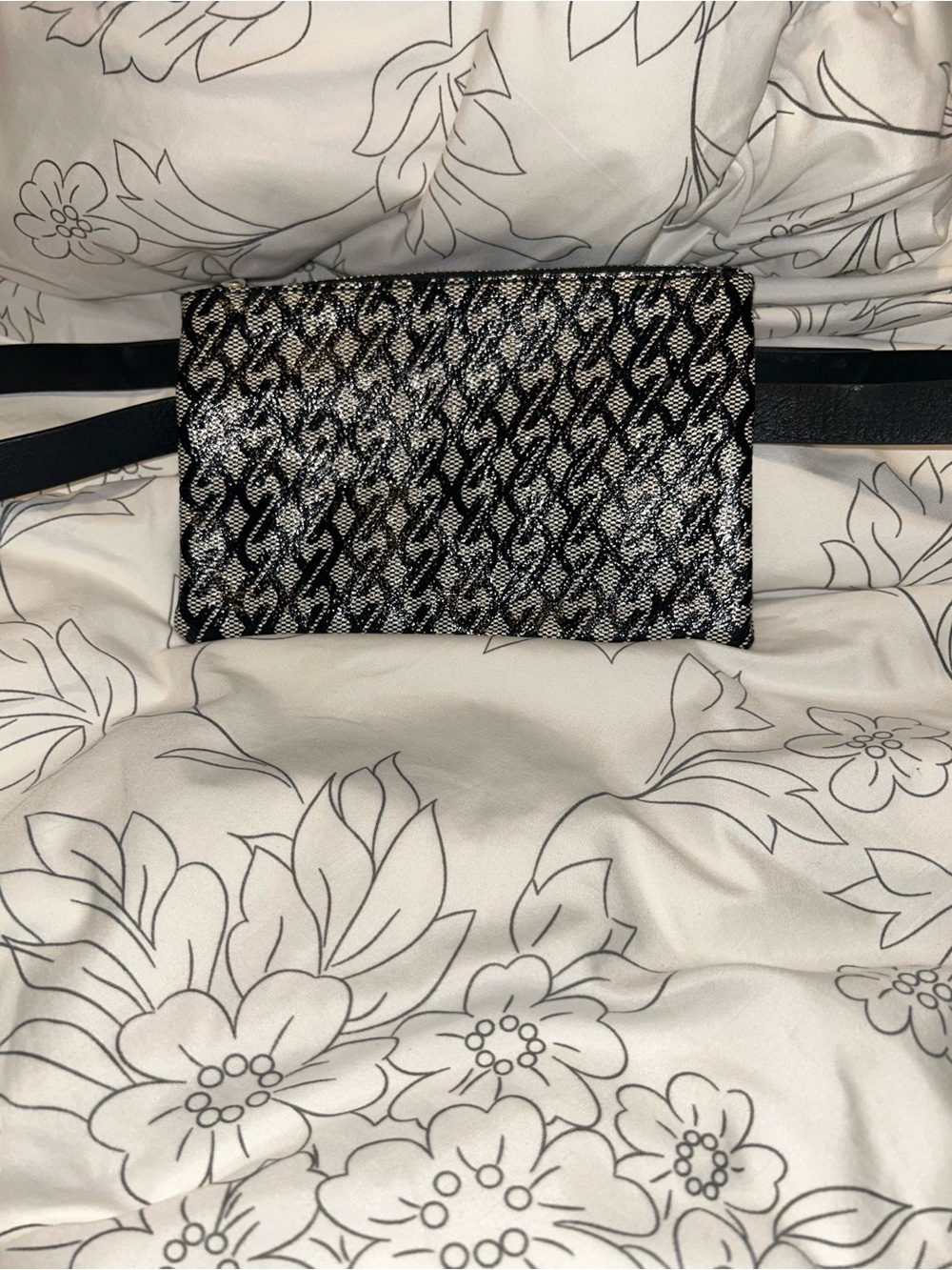 Sparkle Black & Silver Belt Bag